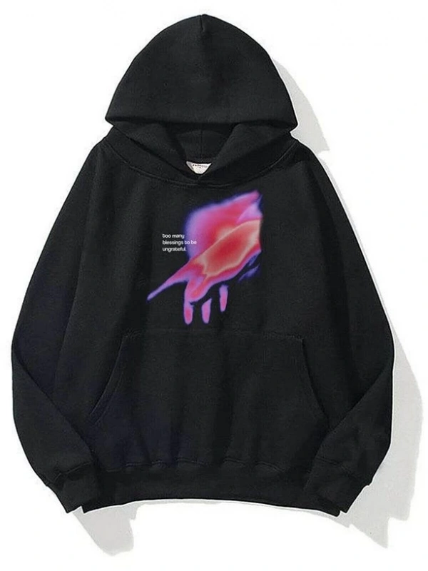 Unisex Ungrateful Sweatshirt Hoodie Siyah