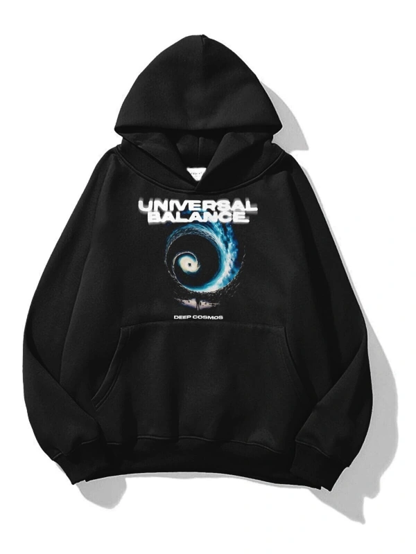 Unisex Universal Balance Sweatshirt Hoodie Siyah