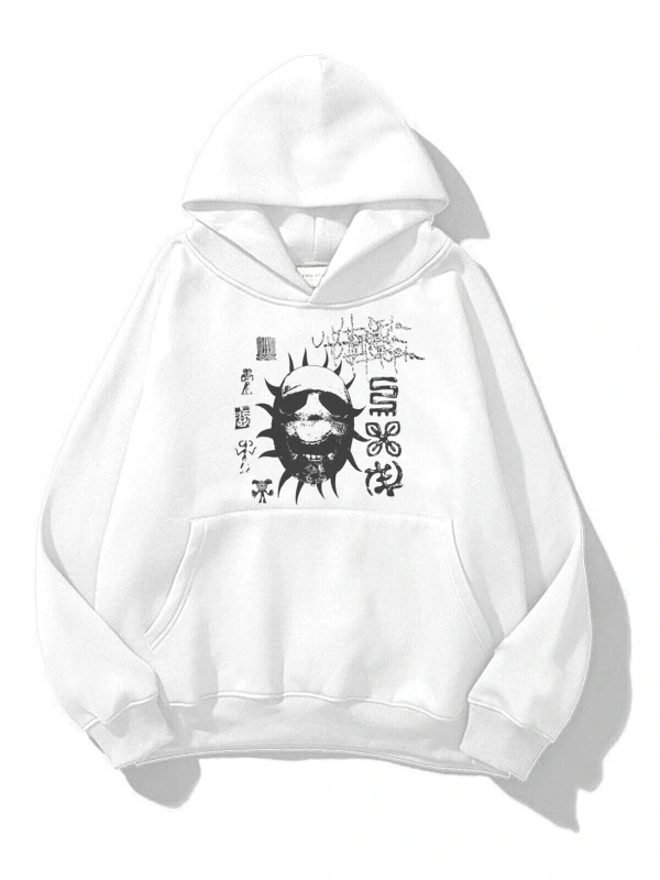 Unisex Utopia Dark Mask Travis Scott Sweatshirt Hoodie Beyaz