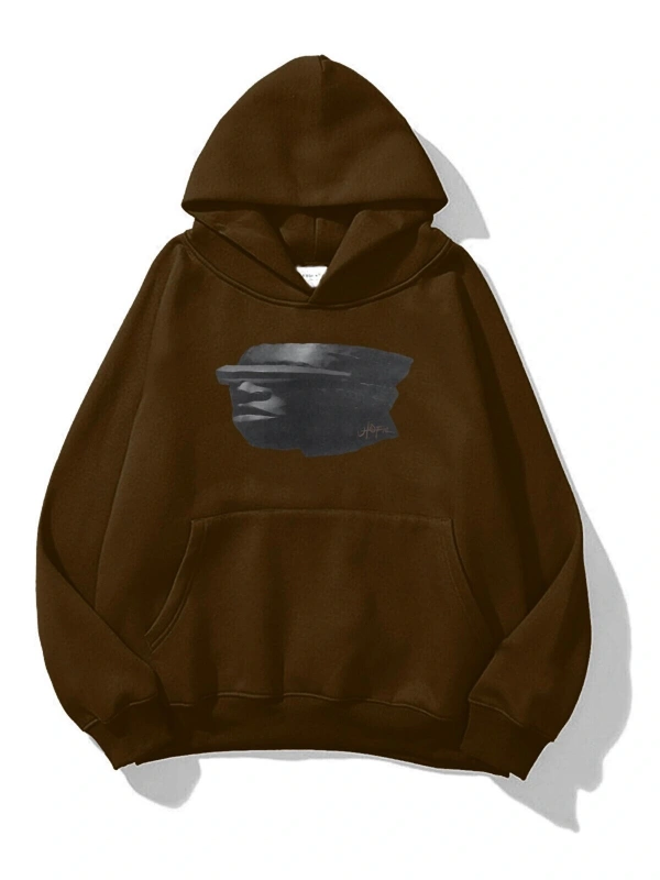 Unisex Utopia Face Travis Scott Sweatshirt Hoodie Kahverengi