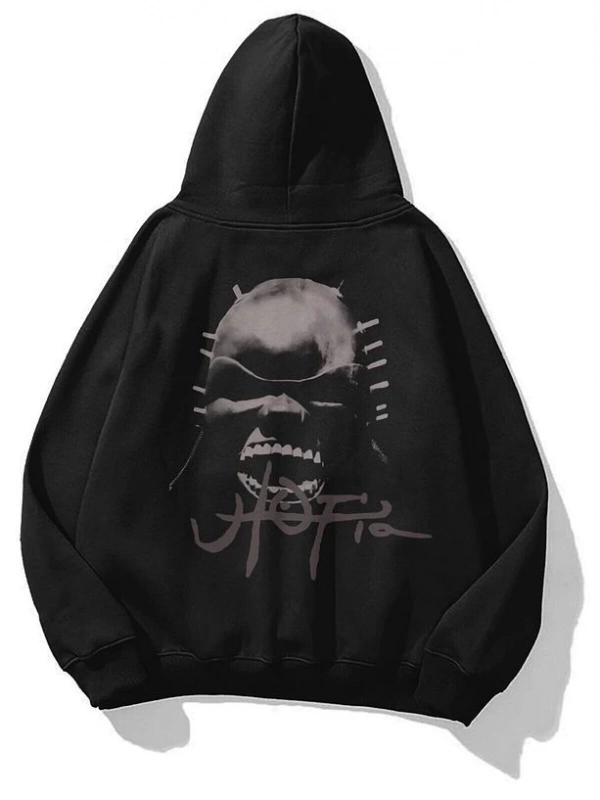 Unisex Utopia Mask Travis Scott Sweatshirt Hoodie Siyah