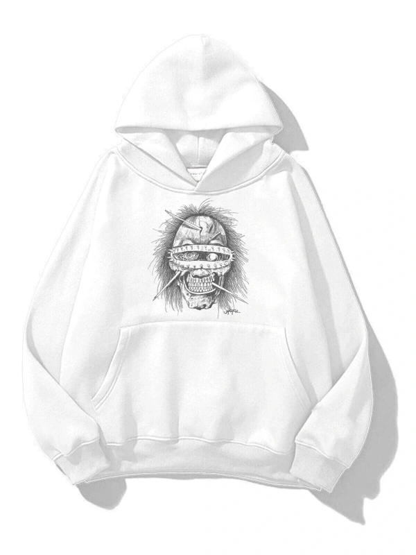 Unisex Utopia Psycho Travis Scott Sweatshirt Hoodie Beyaz