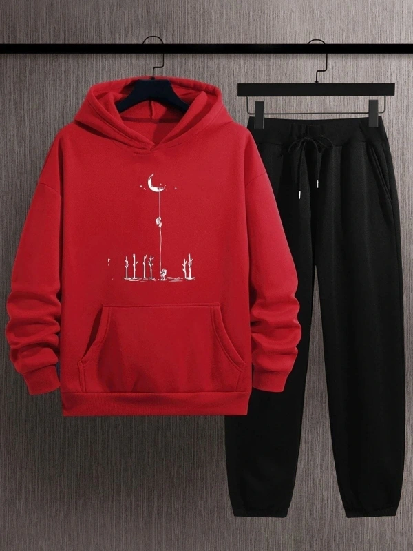 Unisex Uzay Temalı Baskılı Eşofman Takımı Kp-siyah-yıldızadogru-esh-siyah