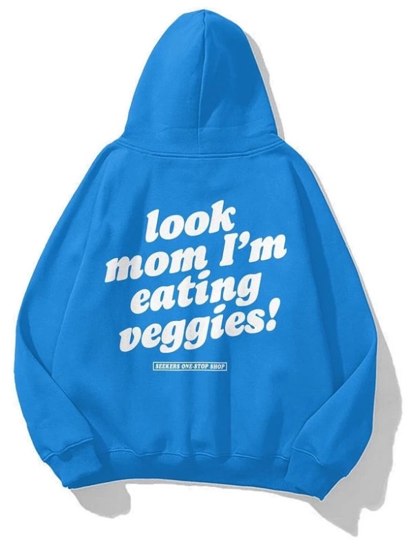 Unisex Veggies Sweatshirt Soft Mavi