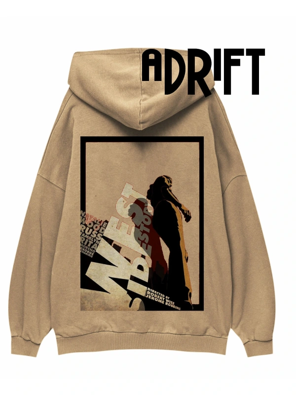 Unisex West Özel Tasarım Swearshirt Hoodie Bej