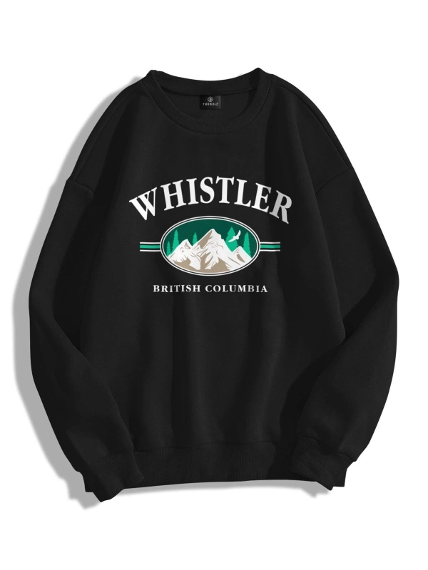 Unisex Whistler Bisiklet Yaka Sweatshirt
