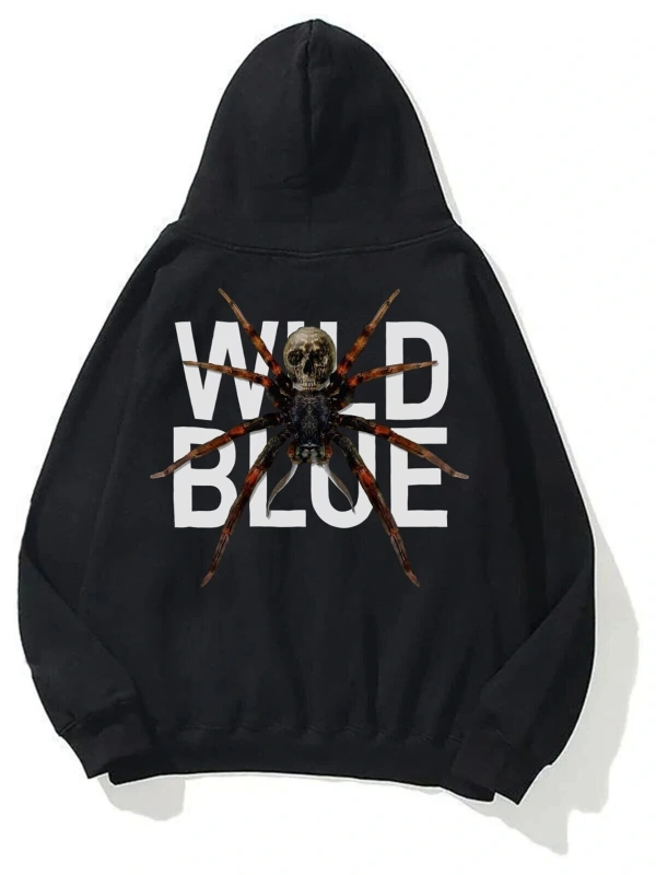 Unisex Wild Blue Sweatshirt Hoodie Siyah
