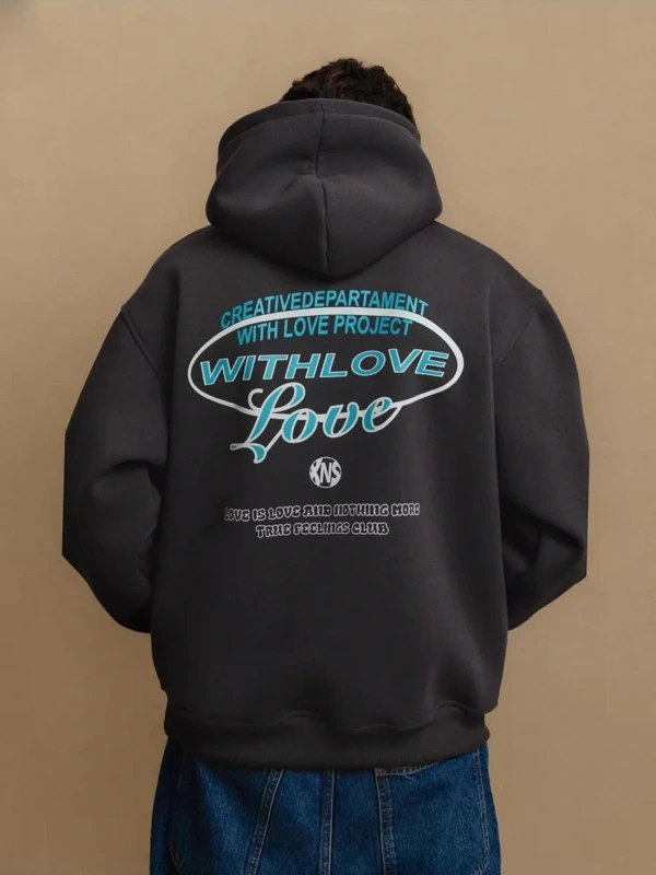 Unisex with Love Sweatshirt Gri