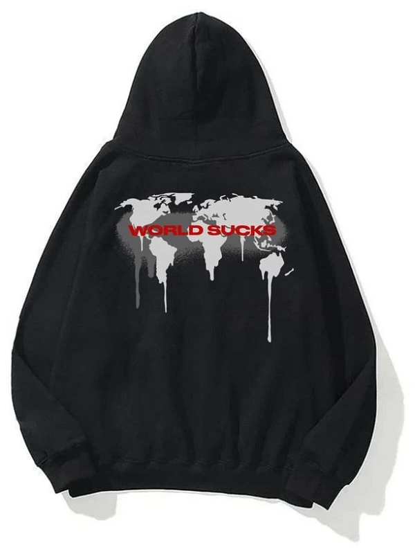 Unisex World Sucks Sweatshirt Siyah