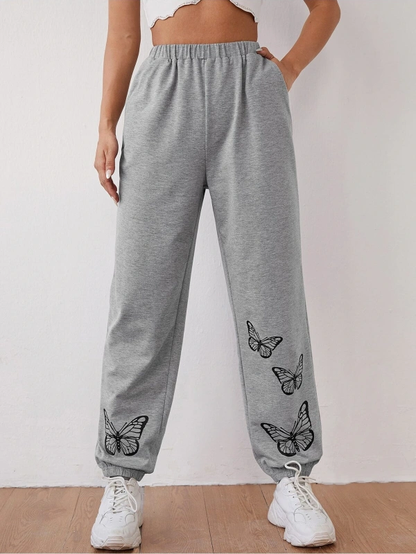 Unity Beli Lastikli Kelebek Desenli Jogger Pantolon