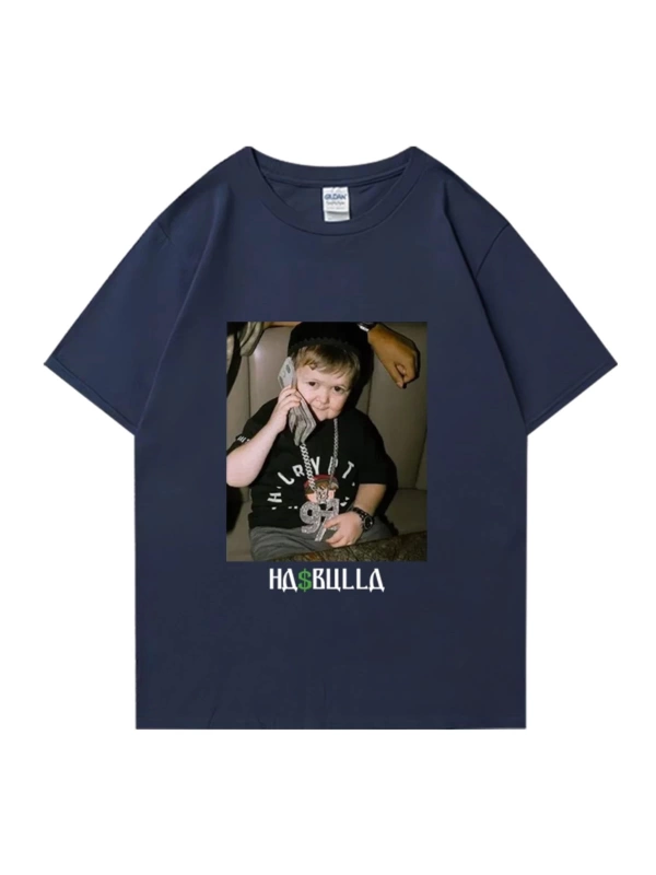 Vintage Hasbulla mücadele T shirt yaz erkek kadın moda grafikli tişört boy kısa kollu sa