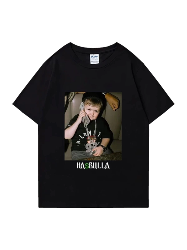 Vintage Hasbulla mücadele T shirt yaz erkek kadın moda grafikli tişört boy kısa kollu sa
