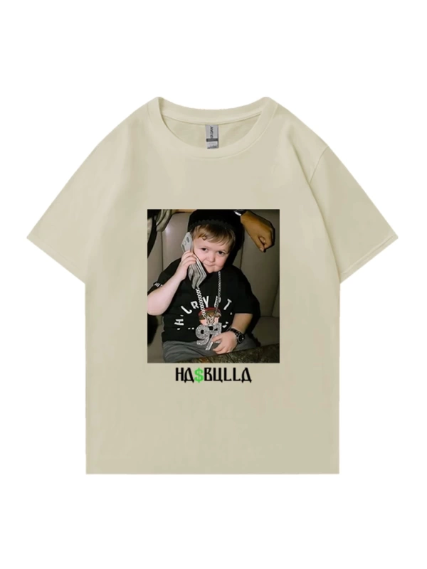Vintage Hasbulla mücadele T shirt yaz erkek kadın moda grafikli tişört boy kısa kollu sa