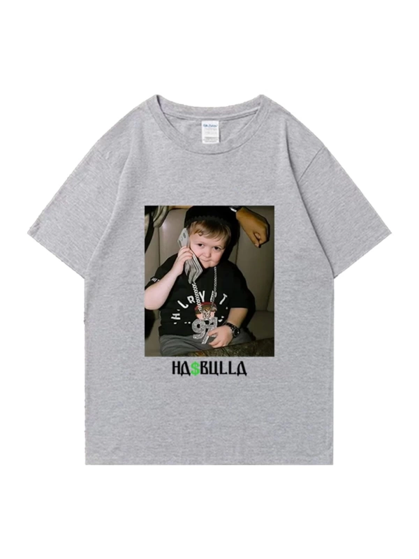 Vintage Hasbulla mücadele T shirt yaz erkek kadın moda grafikli tişört boy kısa kollu sa