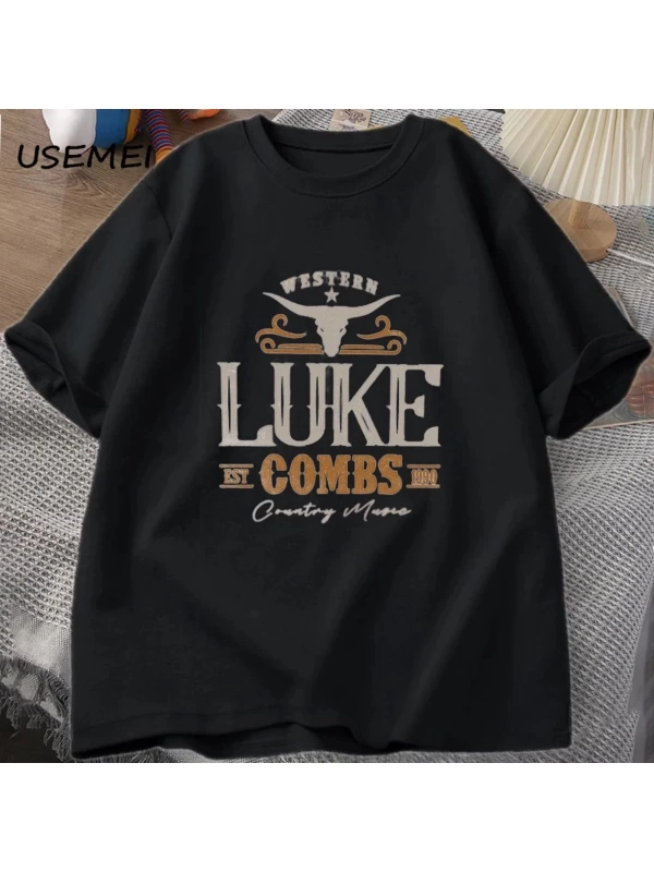 Vintage Luke Combs EST 1990 T Shirt erkek kadın batı ülke müzik Bullhead tur Merch T-shirt ko
