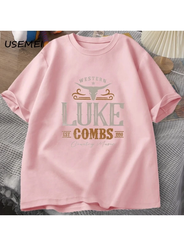 Vintage Luke Combs EST 1990 T Shirt erkek kadın batı ülke müzik Bullhead tur Merch T-shirt ko
