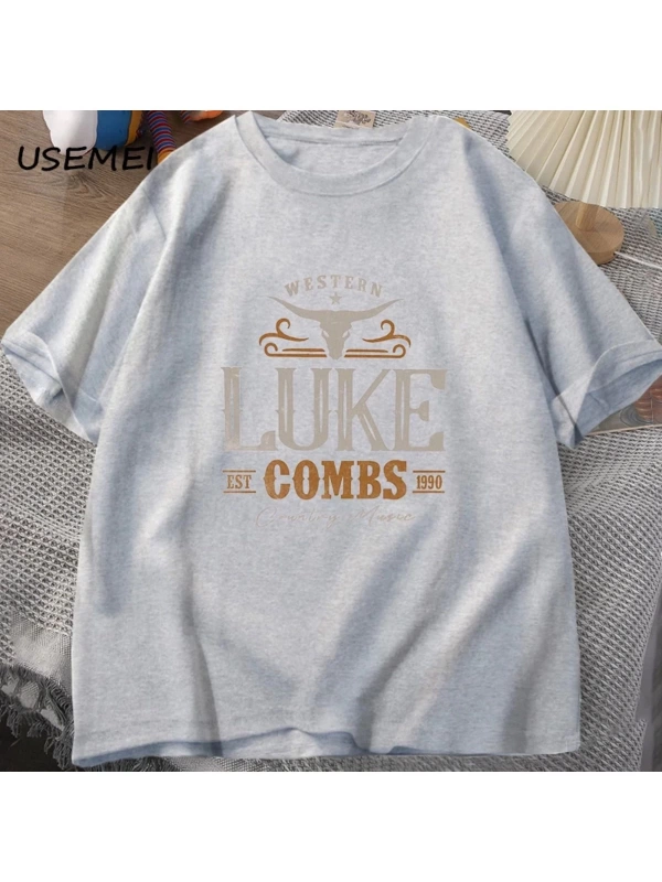 Vintage Luke Combs EST 1990 T Shirt erkek kadın batı ülke müzik Bullhead tur Merch T-shirt ko