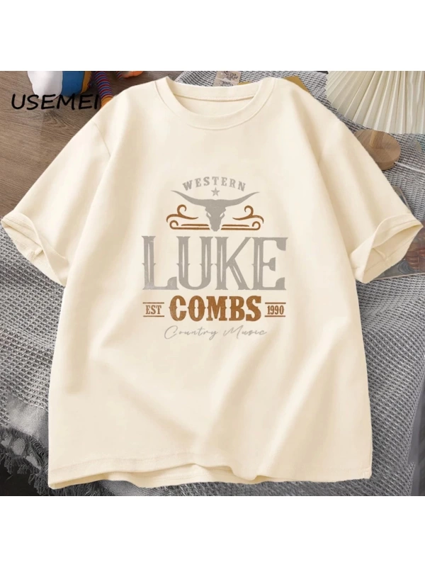 Vintage Luke Combs EST 1990 T Shirt erkek kadın batı ülke müzik Bullhead tur Merch T-shirt ko