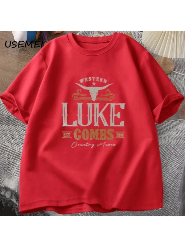 Vintage Luke Combs EST 1990 T Shirt erkek kadın batı ülke müzik Bullhead tur Merch T-shirt ko