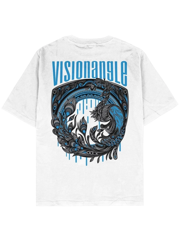 Visionangle Beyaz Oversize Unisex T-shirt