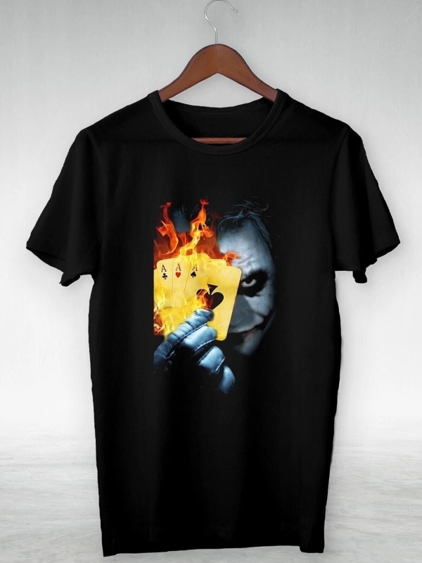 Vtshirt Siyah -joker-and Cards-ıllustrasyon Çizim- Y-012