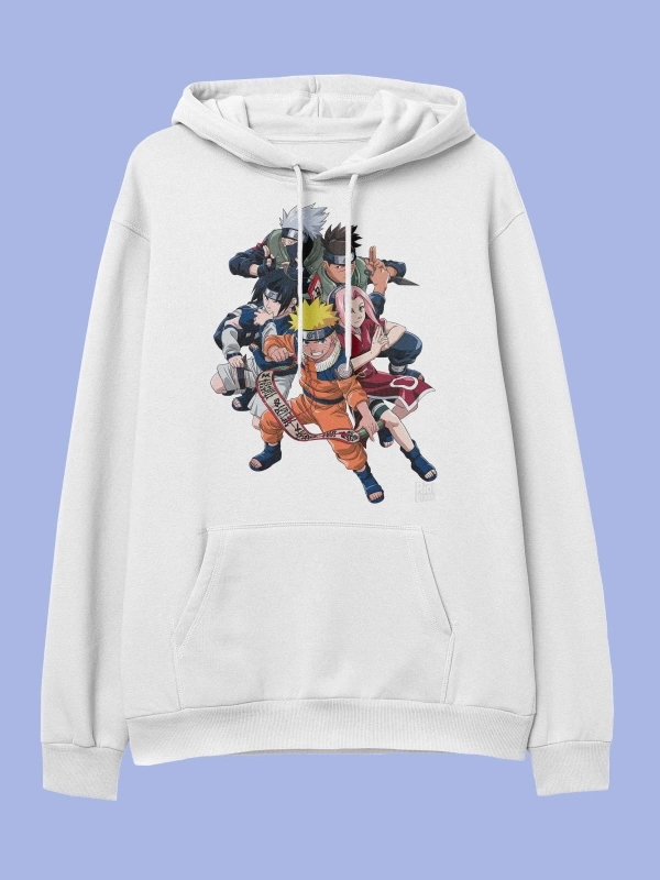 Wed Oversize Naruto Anime Tasarım Baskılı Unisex Kapüşonlu Hoodie