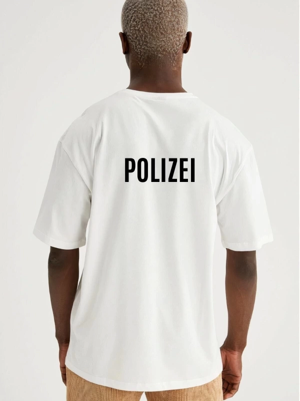 Wed Unrıvaled Erkek Beyaz Renk Oversize Polızeı Baskılı T-shirt