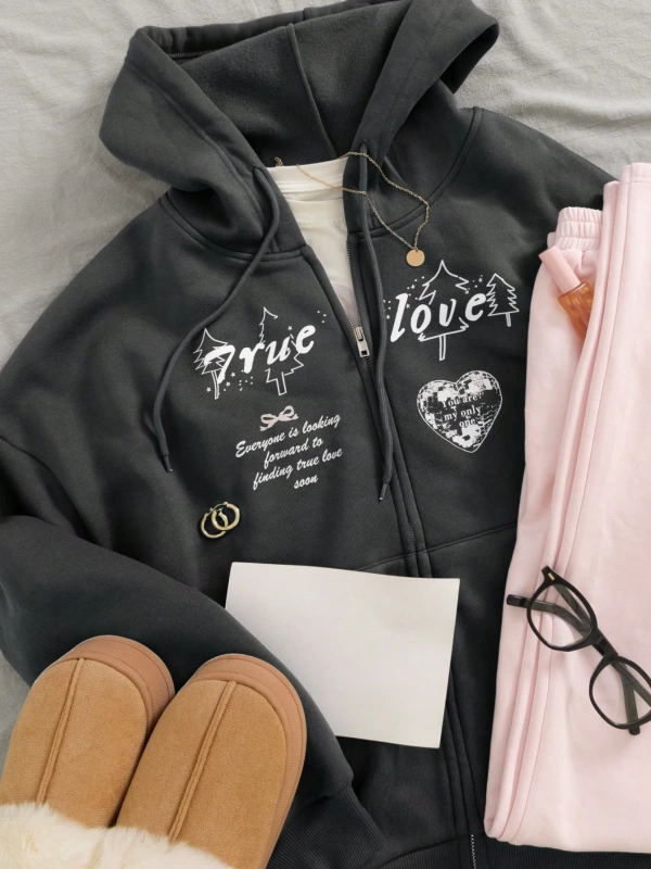 x Playboy Tenis Kulübü Tam Fermuarlı Sweatshirt Rahat Spor Giyim Üniver Model 5151