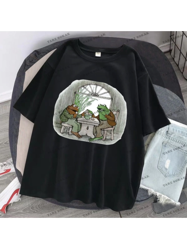 Y2K Unisex Harajuka Anime Retro Kawai Kuromi T-shirt Kod-Mavi-Etiket:  8350