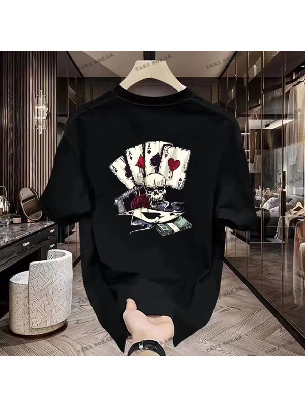 Y2K Unisex Harajuka Anime Retro Kawai Kuromi T-shirt Kod-Mavi-Etiket:  8458