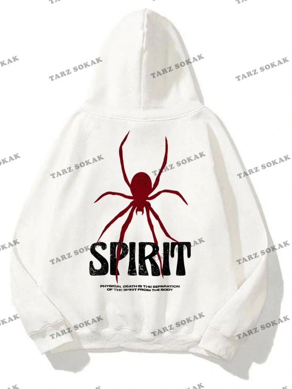 Y2K Unisex Spirit Sweatshirt Hoodie KOD 1917 Beyaz