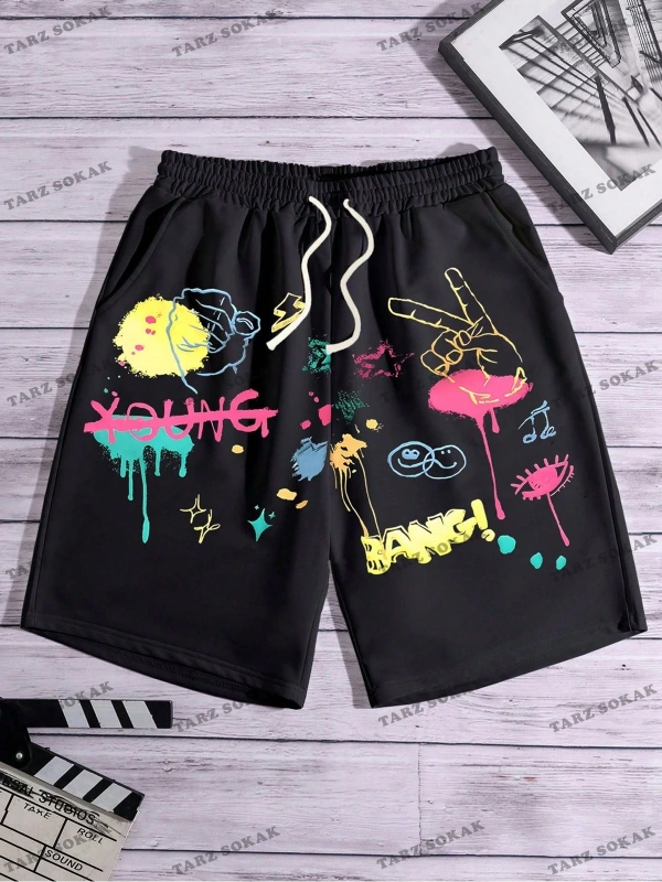 Y2K Unisex Yaz Şort Bermuda Harajuka Anime Retro KOD-11458