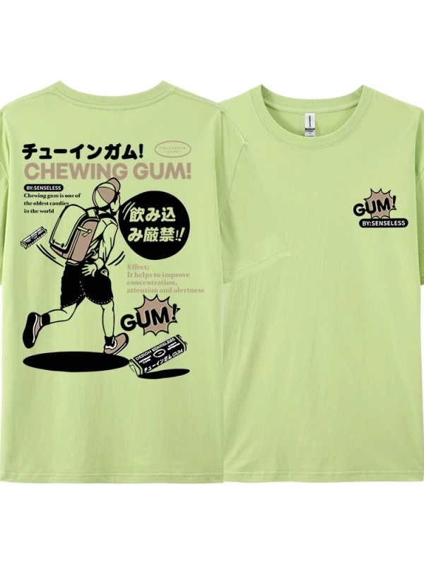 Y2k Vintage Tişört Tee Ağır saf pamuk japon çizgi roman