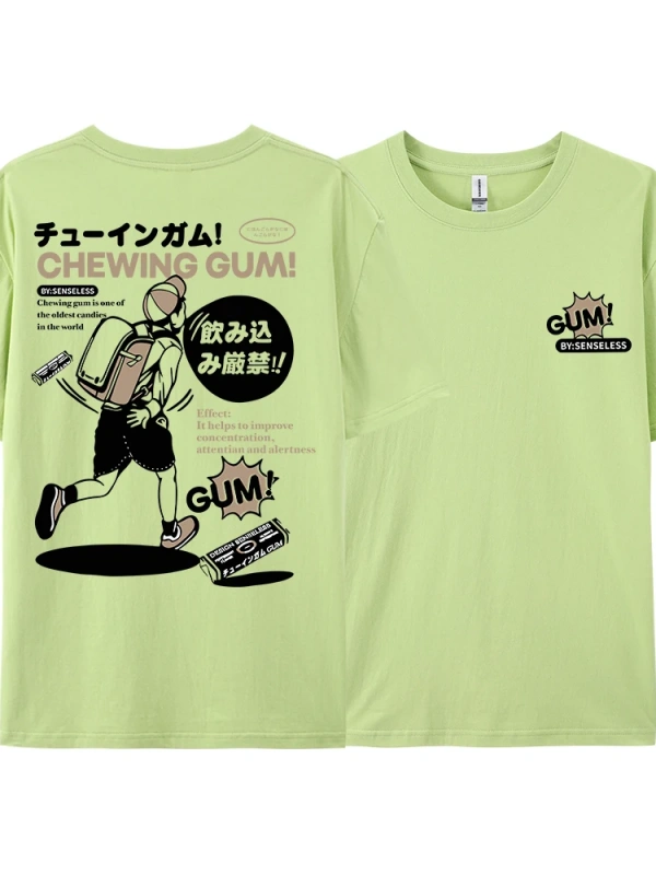Y2k Vintage Tişört Tee Ağır saf pamuk japon çizgi roman