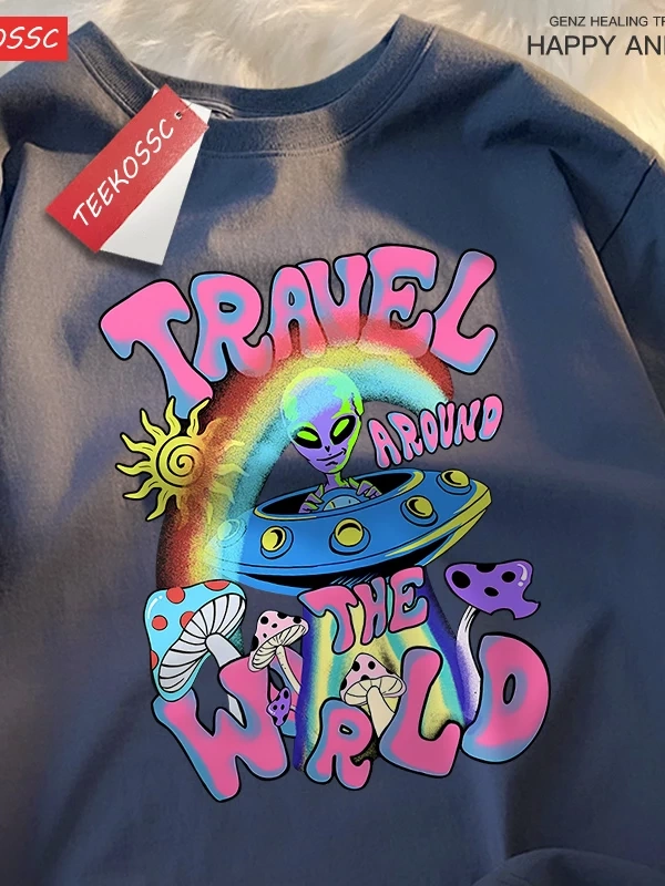 Y2k Vintage Tişört Tee Alien Ufo dünya