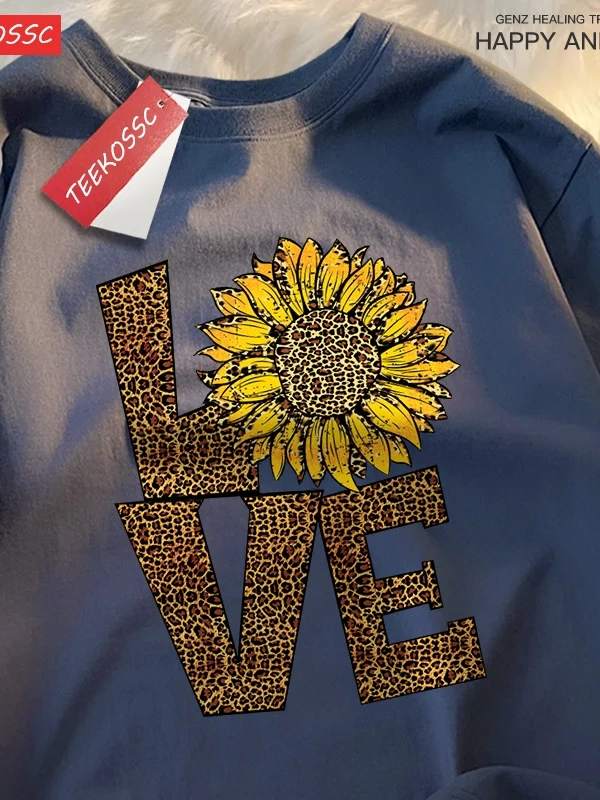 Y2k Vintage Tişört Tee Aşk leopar ayçiçeği