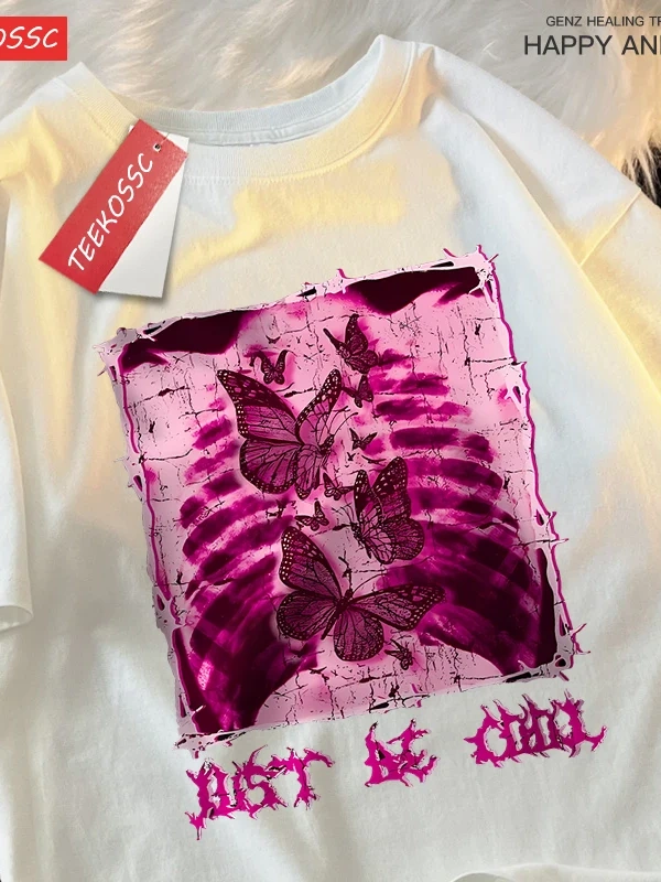 Y2k Vintage Tişört Tee Benim göbek kelebekler dolu