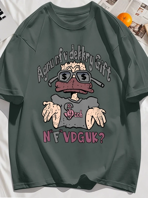 Y2k Vintage Tişört Tee Bir İnsan Gözlük Giyen Baskı