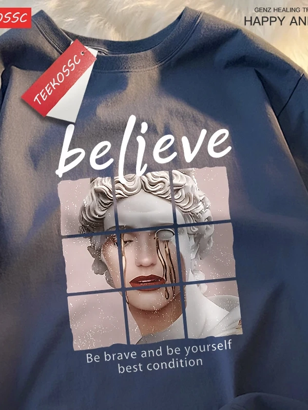 Y2k Vintage Tişört Tee Cesur olmak ve kendiniz olmak inanıyorum en iyi durumda