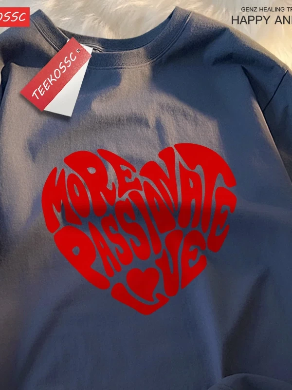 Y2k Vintage Tişört Tee Daha tutkulu aşk baskı