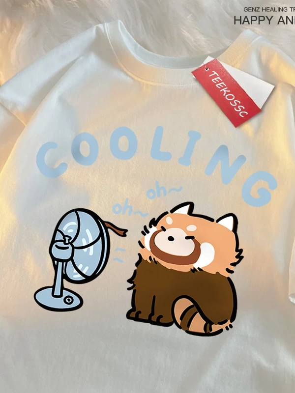 Y2k Vintage Tişört Tee Eğlenceli rakun üfleme bir Fan
