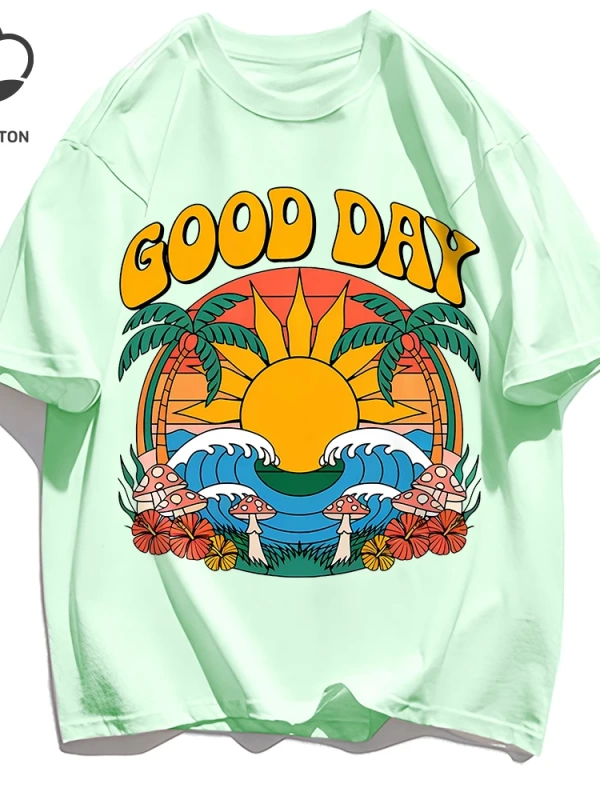 Y2k Vintage Tişört Tee Harika Bir Gün Harcayarak Sahil Adam