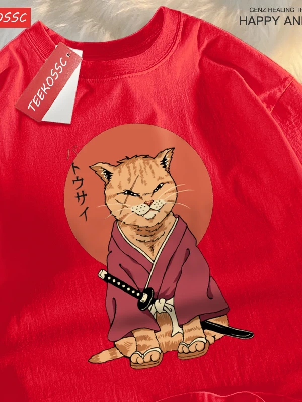 Y2k Vintage Tişört Tee Japon Harajuku skar bıçak kedi