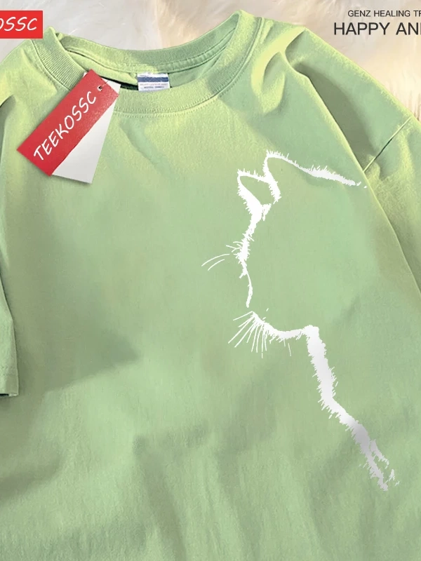 Y2k Vintage Tişört Tee Kedi profil görünüm eğlenceli