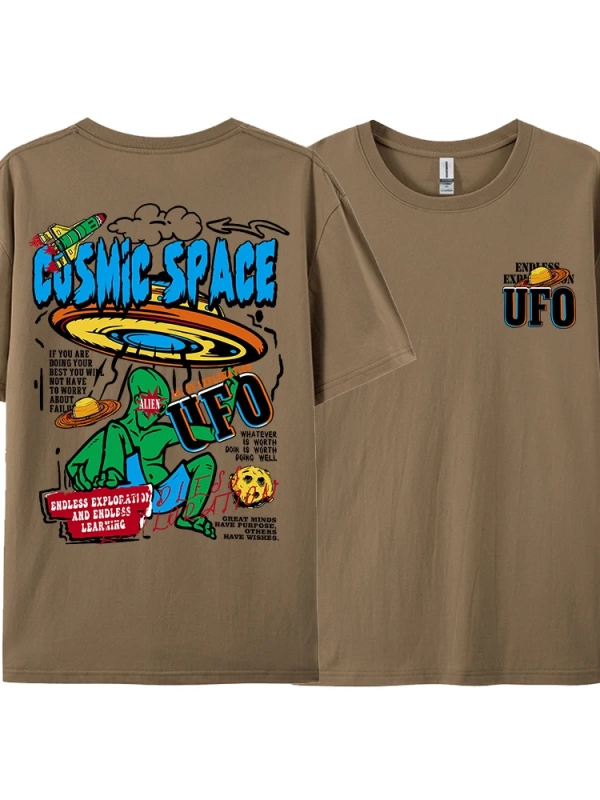 Y2k Vintage Tişört Tee Kozmik uzay Ufo