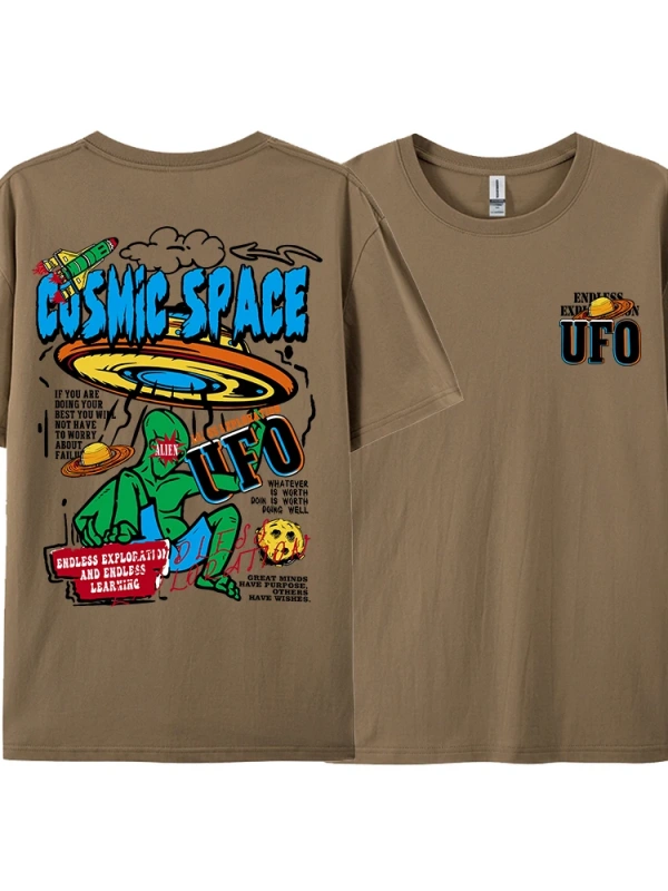 Y2k Vintage Tişört Tee Kozmik uzay Ufo