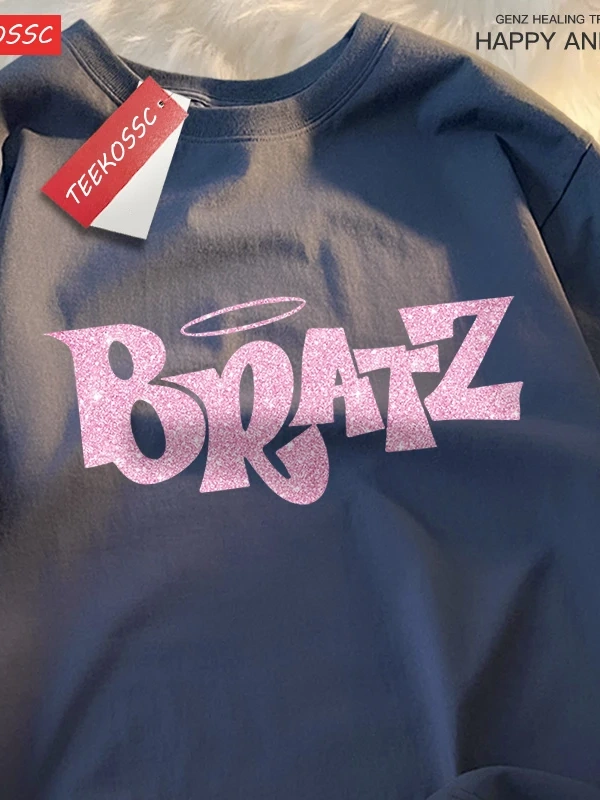 Y2k Vintage Tişört Tee Pembe karikatür mektuplar Bratz