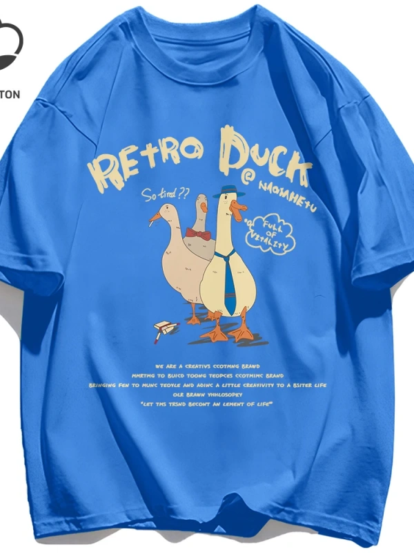 Y2k Vintage Tişört Tee Retro Ördek Baskı