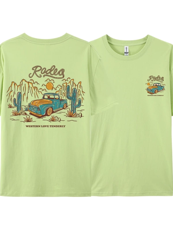 Y2k Vintage Tişört Tee Rodeg batı aşk nazikçe romantik çöl