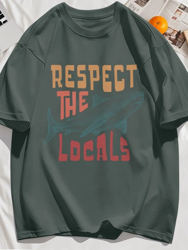Y2k Vintage Tişört Tee Vintage Locals Köpekbalıkları Saygı Baskı